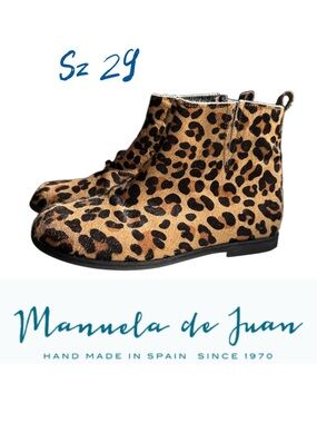 Manuela de Juan Leopard  Ankle Boots EU Size 29 – Handmade in Spain